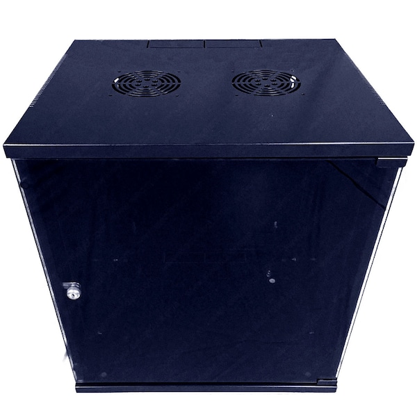 Electriduct E-Pro Series 4U Wall Mount Cabinet Rack Enclosure- Black QWM-EPRO-4U